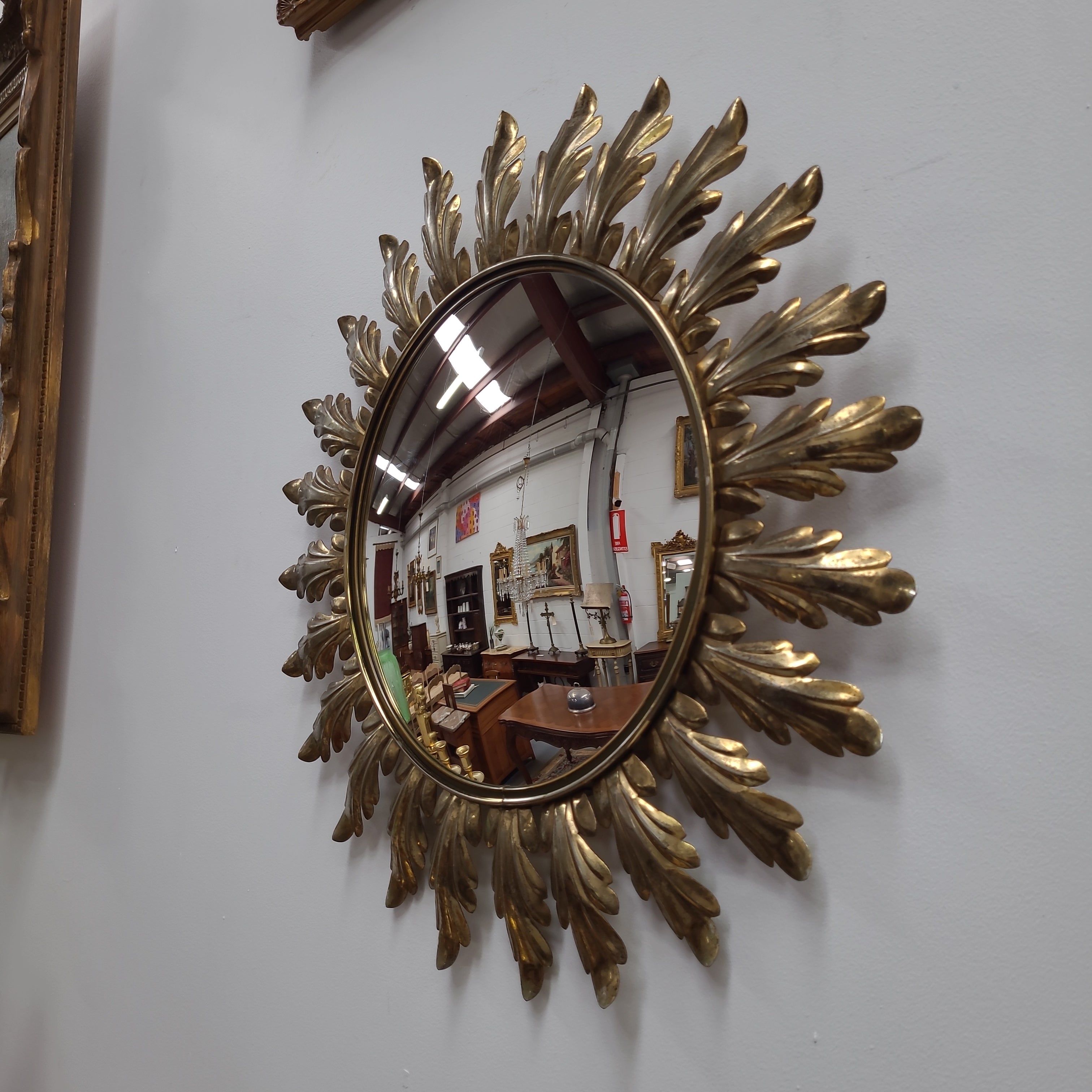 Vintage Brass Convex Mirror | Antique & Vintage | Moonee Ponds Antiques | Australia Wide Delivery