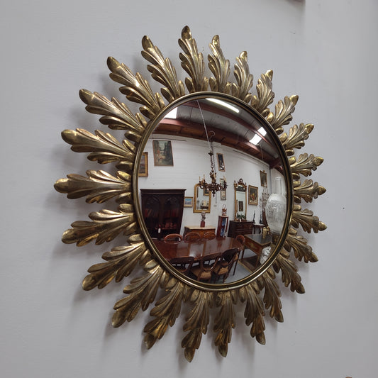 Vintage Brass Convex Mirror