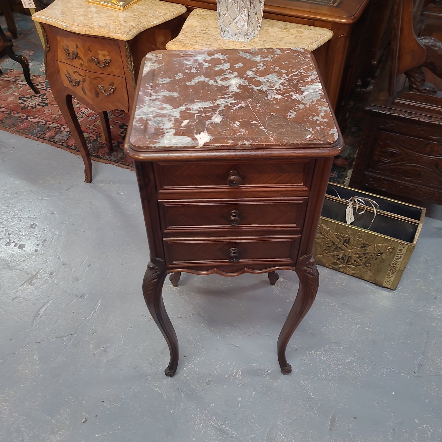 French Rosewood Louis XV Style Single Bedside Cabinet