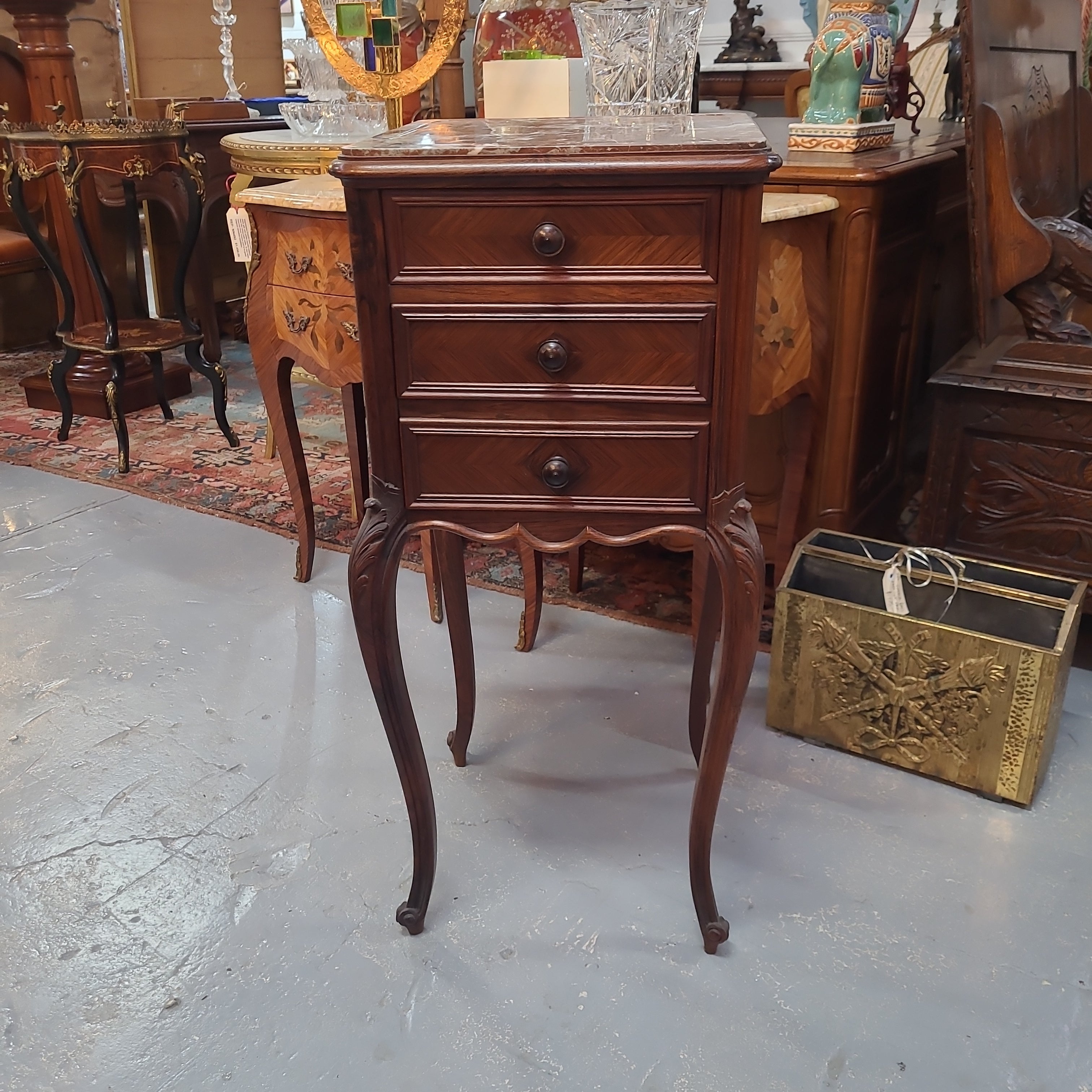 French Rosewood Louis XV Style Single Bedside Cabinet | Antique & Vintage | Moonee Ponds Antiques | Australia Wide Delivery