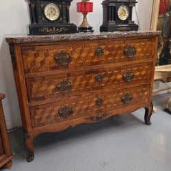 French 18th Century Louis XVI Three Drawer Marble Top Commode | Antique & Vintage | Moonee Ponds Antiques | Australia Wide Delivery