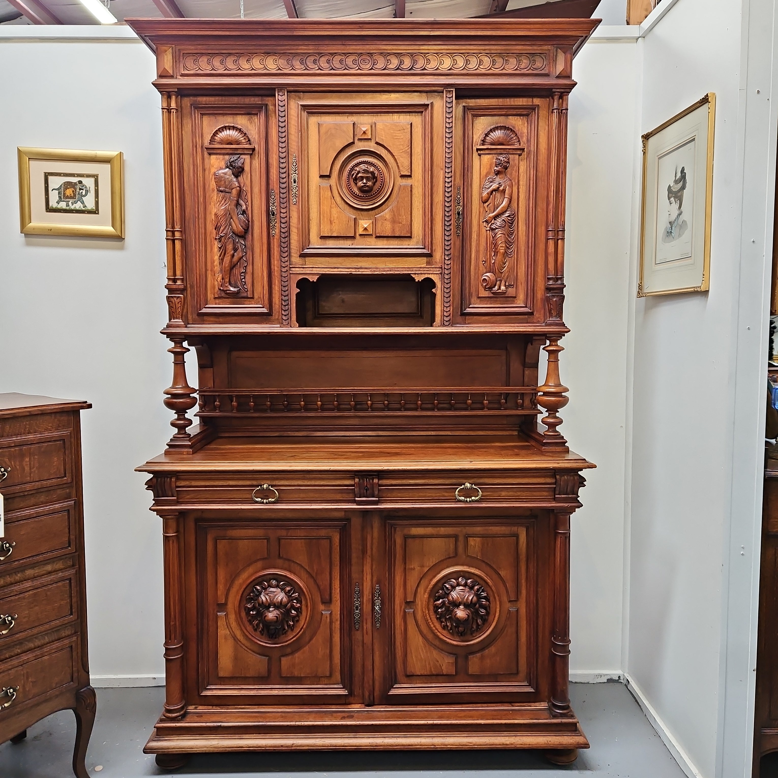 Impressive French Walnut Henry II Style Buffet Sideboard | Antique & Vintage | Moonee Ponds Antiques | Australia Wide Delivery