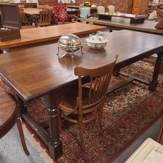 Dark Oak French Pedestal Base Dining Table