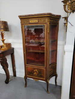 Original 19th Century French Vernis Martin Vitrine With Marble Top & Hand Painted Panels | Antique & Vintage | Moonee Ponds Antiques | Australia Wide Delivery