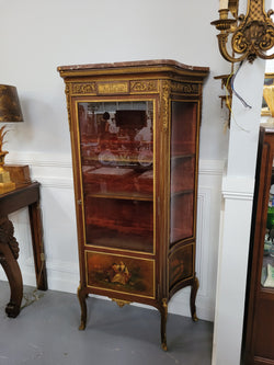 Original 19th Century French Vernis Martin Vitrine With Marble Top & Hand Painted Panels | Antique & Vintage | Moonee Ponds Antiques | Australia Wide Delivery