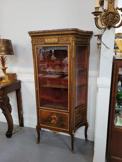 Original 19th Century French Vernis Martin Vitrine With Marble Top & Hand Painted Panels | Antique & Vintage | Moonee Ponds Antiques | Australia Wide Delivery