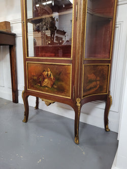 Original 19th Century French Vernis Martin Vitrine With Marble Top & Hand Painted Panels | Antique & Vintage | Moonee Ponds Antiques | Australia Wide Delivery