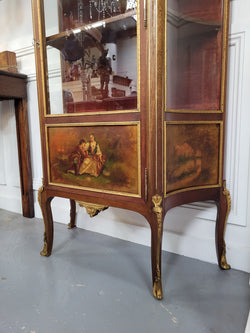 Original 19th Century French Vernis Martin Vitrine With Marble Top & Hand Painted Panels | Antique & Vintage | Moonee Ponds Antiques | Australia Wide Delivery