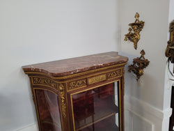 Original 19th Century French Vernis Martin Vitrine With Marble Top & Hand Painted Panels | Antique & Vintage | Moonee Ponds Antiques | Australia Wide Delivery