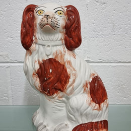 Antique Red Staffordshire Spaniel Dog Statue