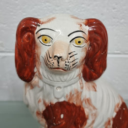 Antique Red Staffordshire Spaniel Dog Statue