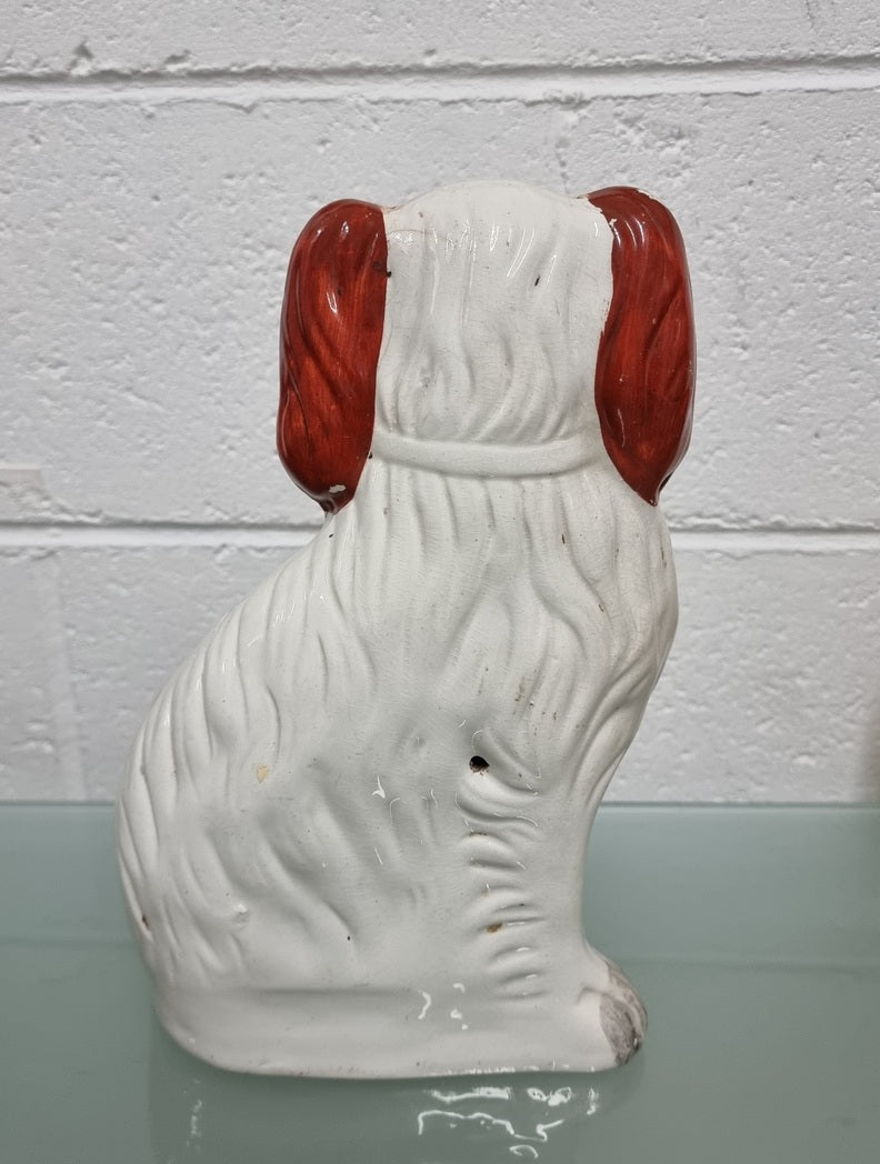 Antique Red Staffordshire Spaniel Dog Statue