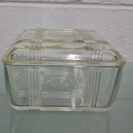 Art Deco Glass Butter Dish/Container