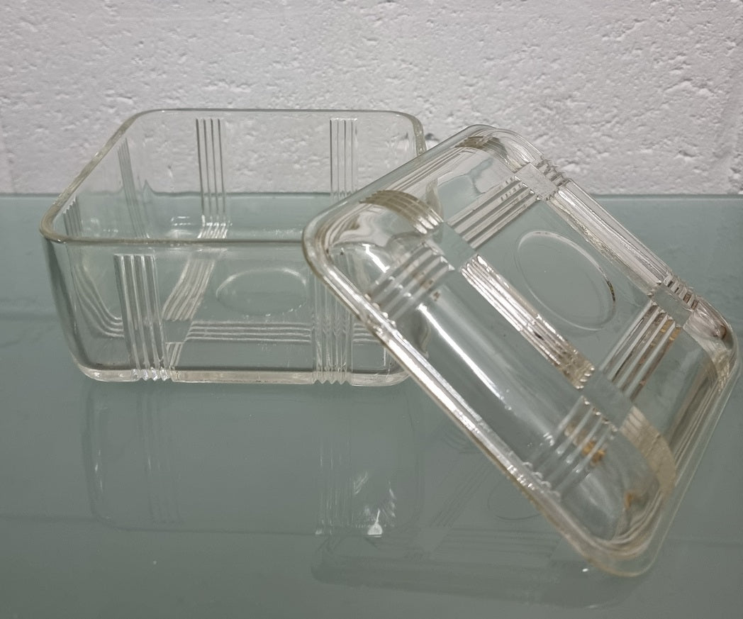 Art Deco Glass Butter Dish/Container | Antique & Vintage | Moonee Ponds Antiques | Australia Wide Delivery