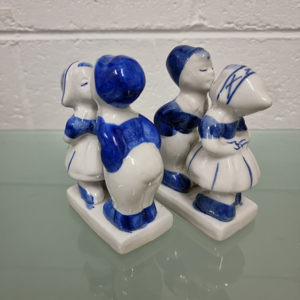 Pair of Delft Kissing Couple Statues | Antique & Vintage | Moonee Ponds Antiques | Australia Wide Delivery