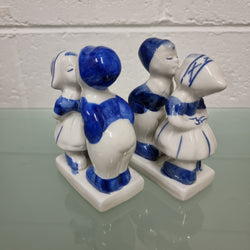 Pair of Delft Kissing Couple Statues | Antique & Vintage | Moonee Ponds Antiques | Australia Wide Delivery