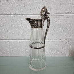 Edwardian Silver Plated & Cut Glass Claret Jug