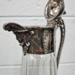 Edwardian Silver Plated & Cut Glass Claret Jug | Antique & Vintage | Moonee Ponds Antiques | Australia Wide Delivery
