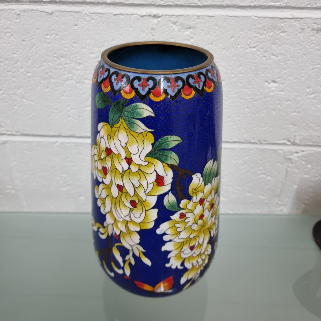 Antique Cloisonné Floral Vase