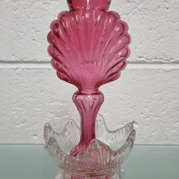 Victorian Ruby & Clear Glass Vase