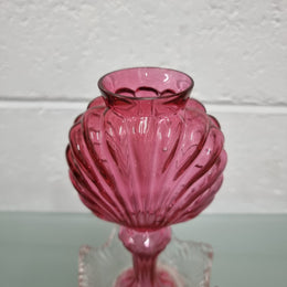 Victorian Ruby & Clear Glass Vase