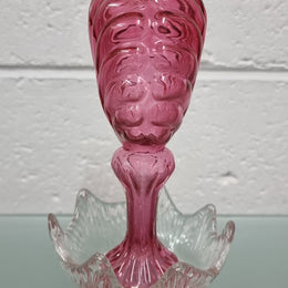 Victorian Ruby & Clear Glass Vase