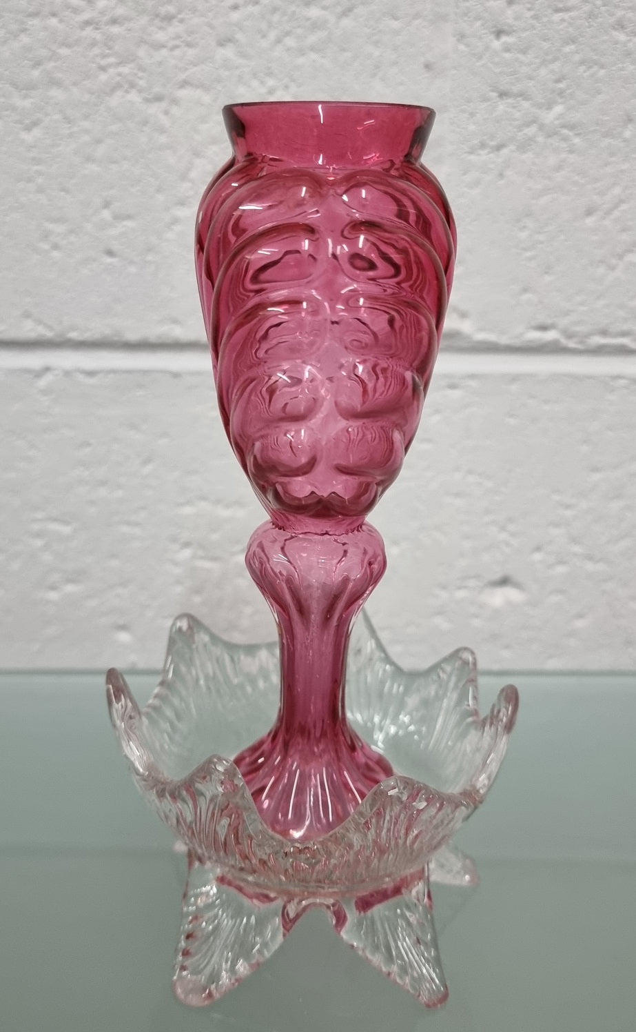 Victorian Ruby & Clear Glass Vase | Antique & Vintage | Moonee Ponds Antiques | Australia Wide