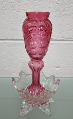 Victorian Ruby & Clear Glass Vase | Antique & Vintage | Moonee Ponds Antiques | Australia Wide Delivery