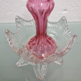 Victorian Ruby & Clear Glass Vase