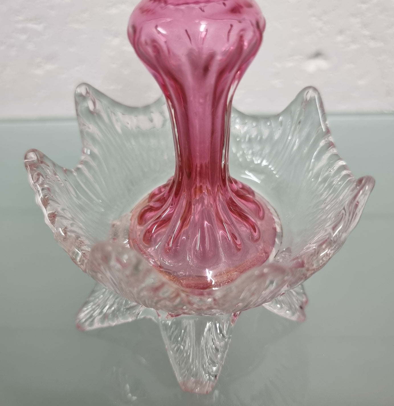 Victorian Ruby & Clear Glass Vase