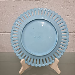 Victorian Sowerby Milk Glass Basket Weave Plate | Antique & Vintage | Moonee Ponds Antiques | Australia Wide Delivery