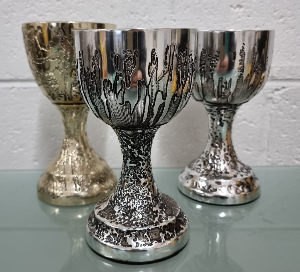 3 Vintage Mid Century Modern Don Sheil Goblets