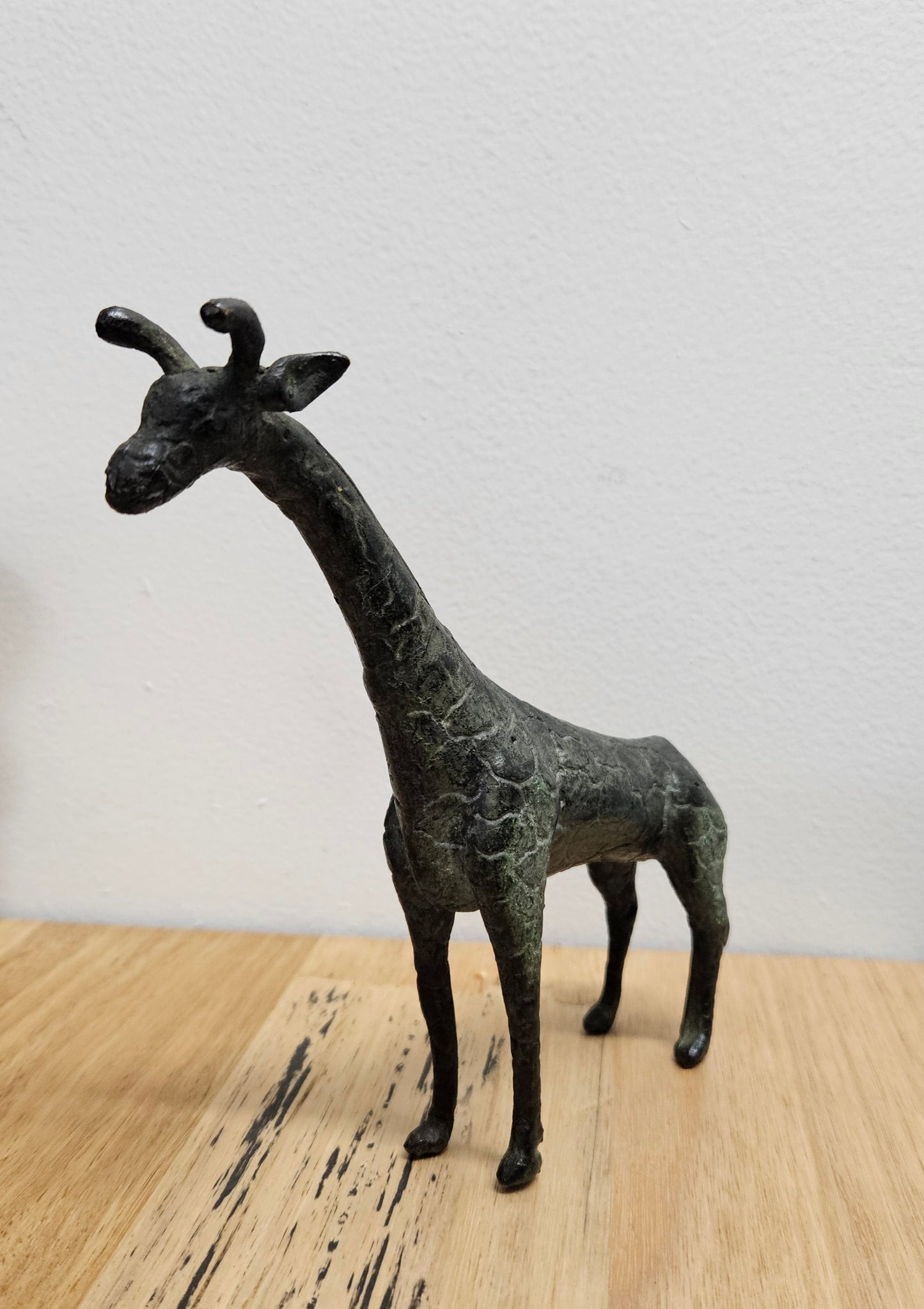 Vintage Kenyan Bronze Giraffe Figure