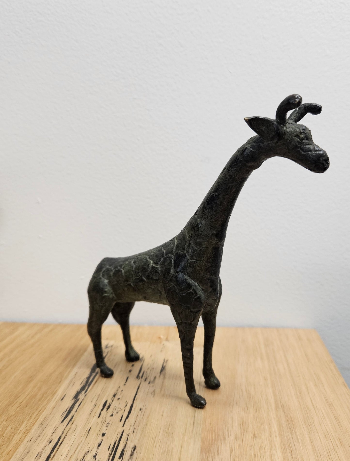 Vintage Kenyan Bronze Giraffe Figure