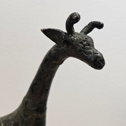 Vintage Kenyan Bronze Giraffe Figure