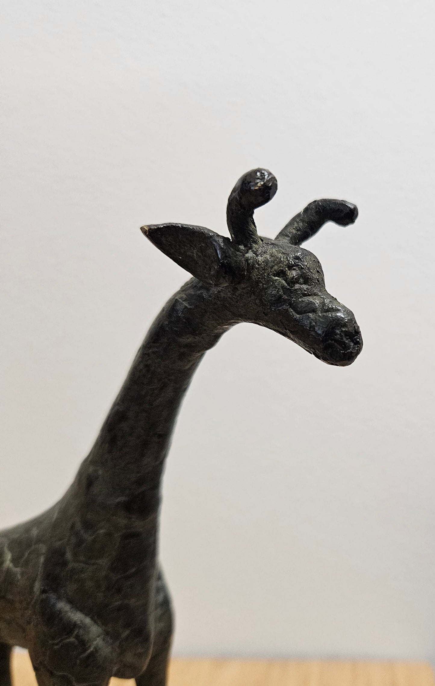 Vintage Kenyan Bronze Giraffe Figure