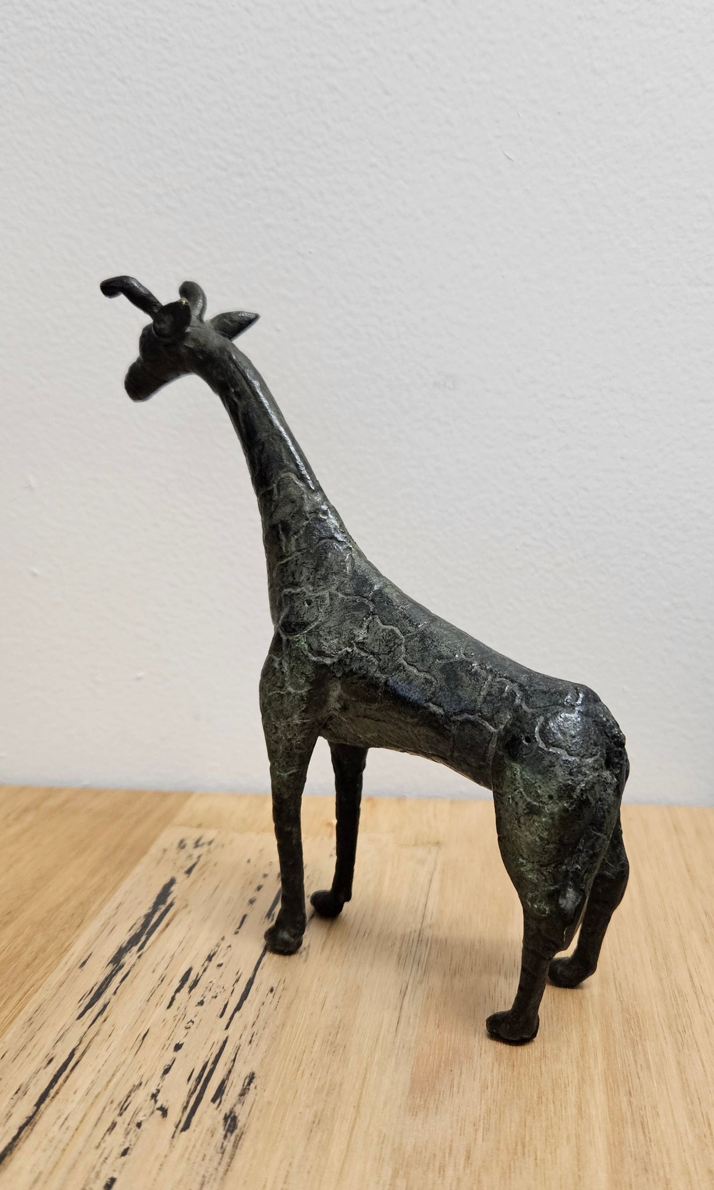 Vintage Kenyan Bronze Giraffe Figure