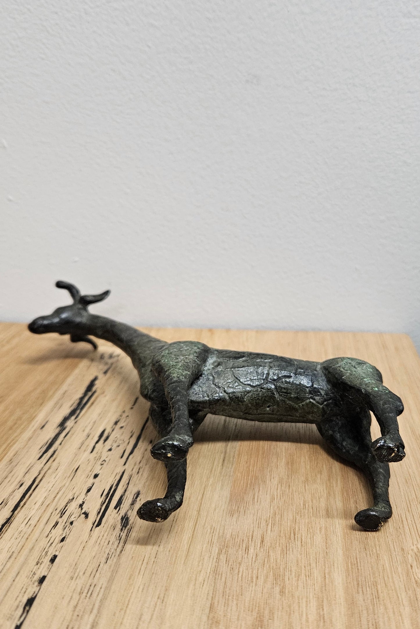 Vintage Kenyan Bronze Giraffe Figure