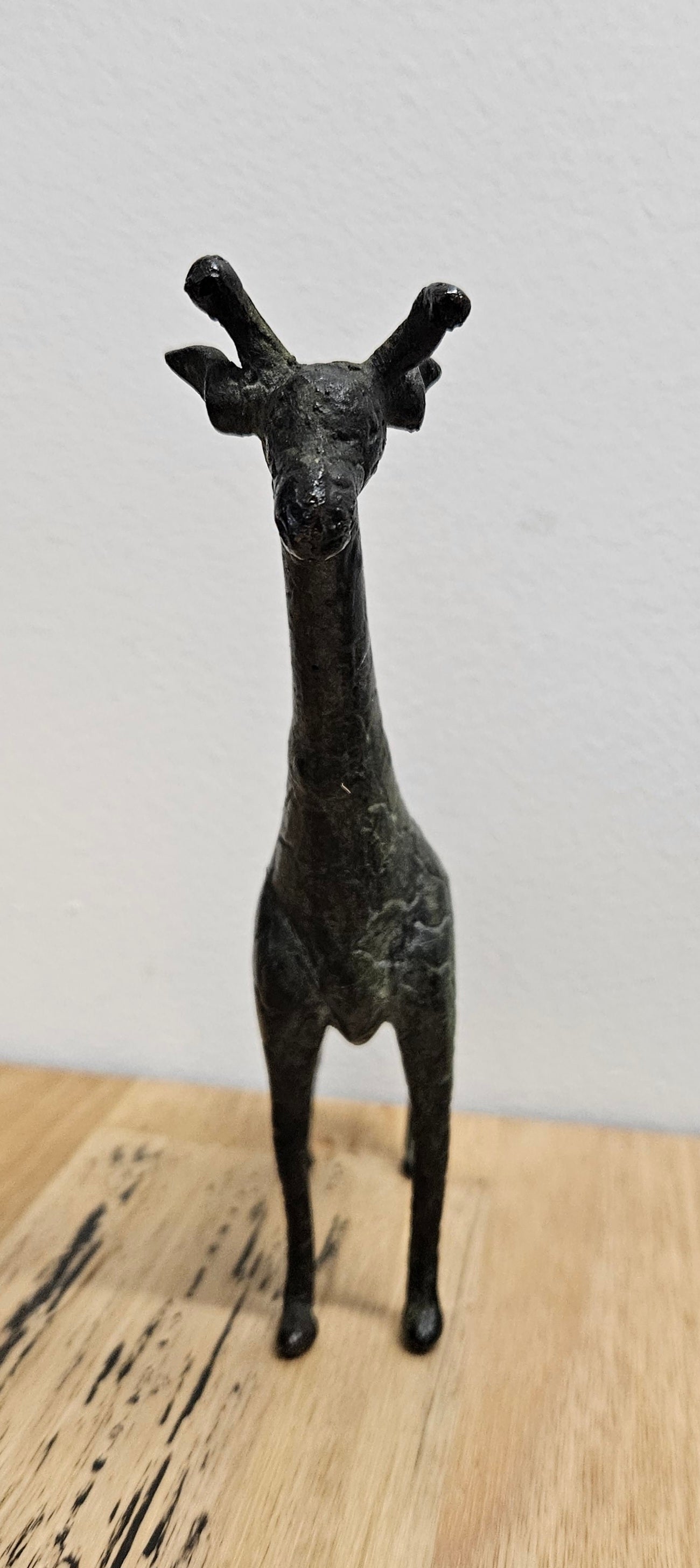 Vintage Kenyan Bronze Giraffe Figure