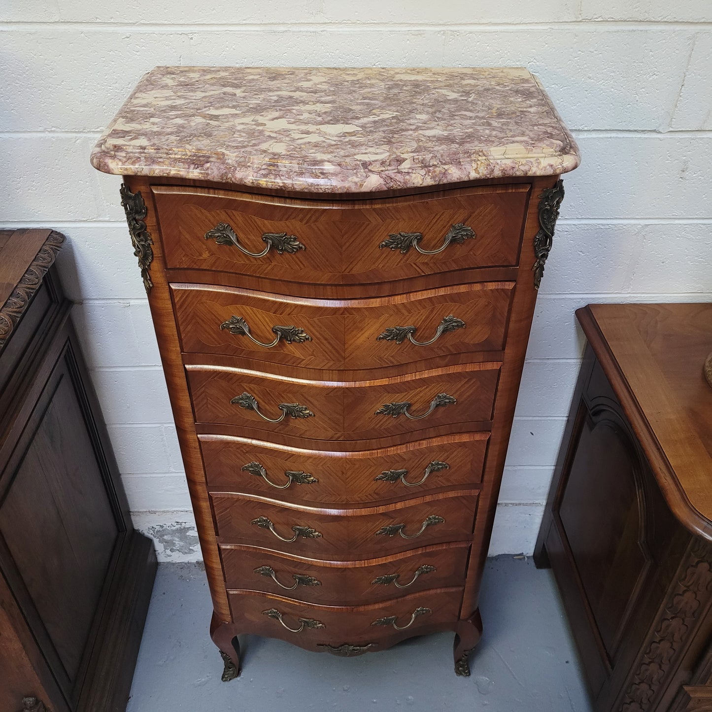 Louis XV Style Semainier With Marquetry Inlay