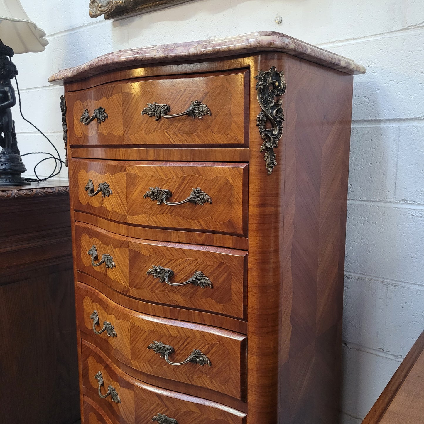 Louis XV Style Semainier With Marquetry Inlay
