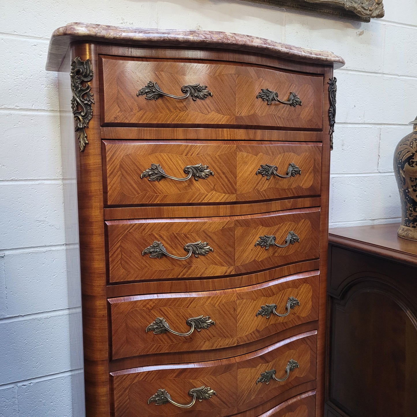 Louis XV Style Semainier With Marquetry Inlay