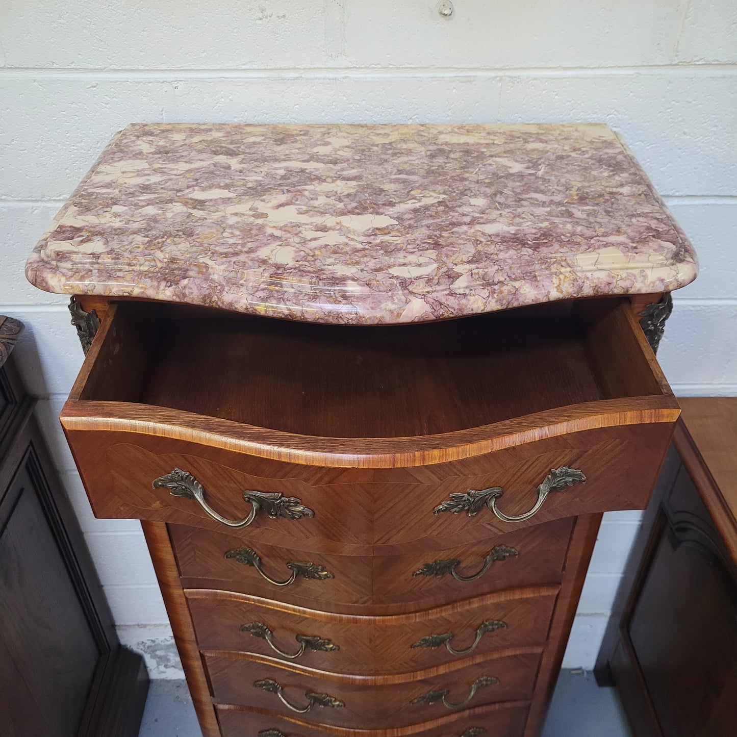 Louis XV Style Semainier With Marquetry Inlay