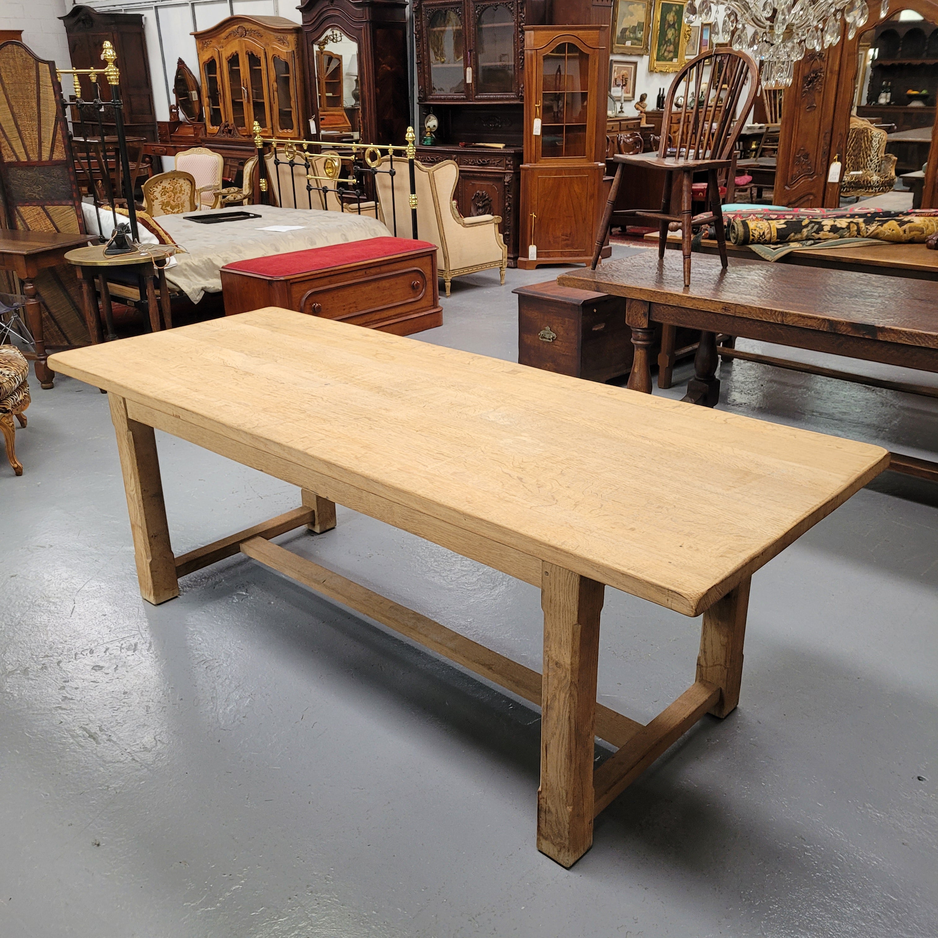 Raw Solid Oak French Farmhouse Dining Table | Antique & Vintage | Moonee Ponds Antiques | Australia Wide Delivery