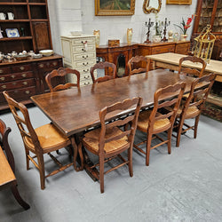 French Dark Oak Stretcher Base Dining Table | Antique & Vintage | Moonee Ponds Antiques | Australia Wide Delivery