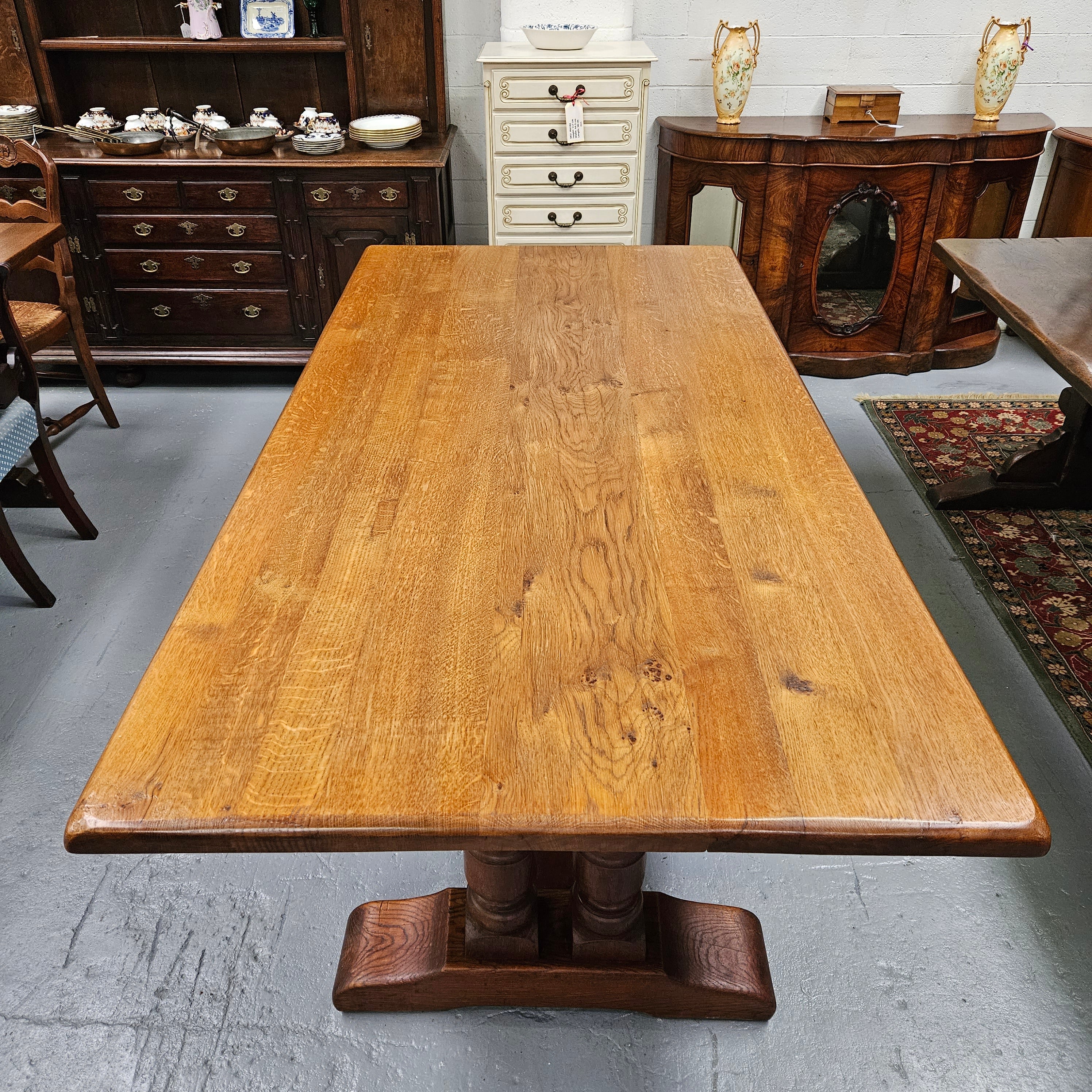 French Farmhouse Twin Pedestal Dining Table | Antique & Vintage | Moonee Ponds Antiques | Australia Wide Delivery