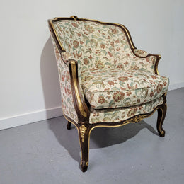 Vintage Louis XV style armchair with stunning upholstery. It is in great original condition. Please see photos as they form part of the description.