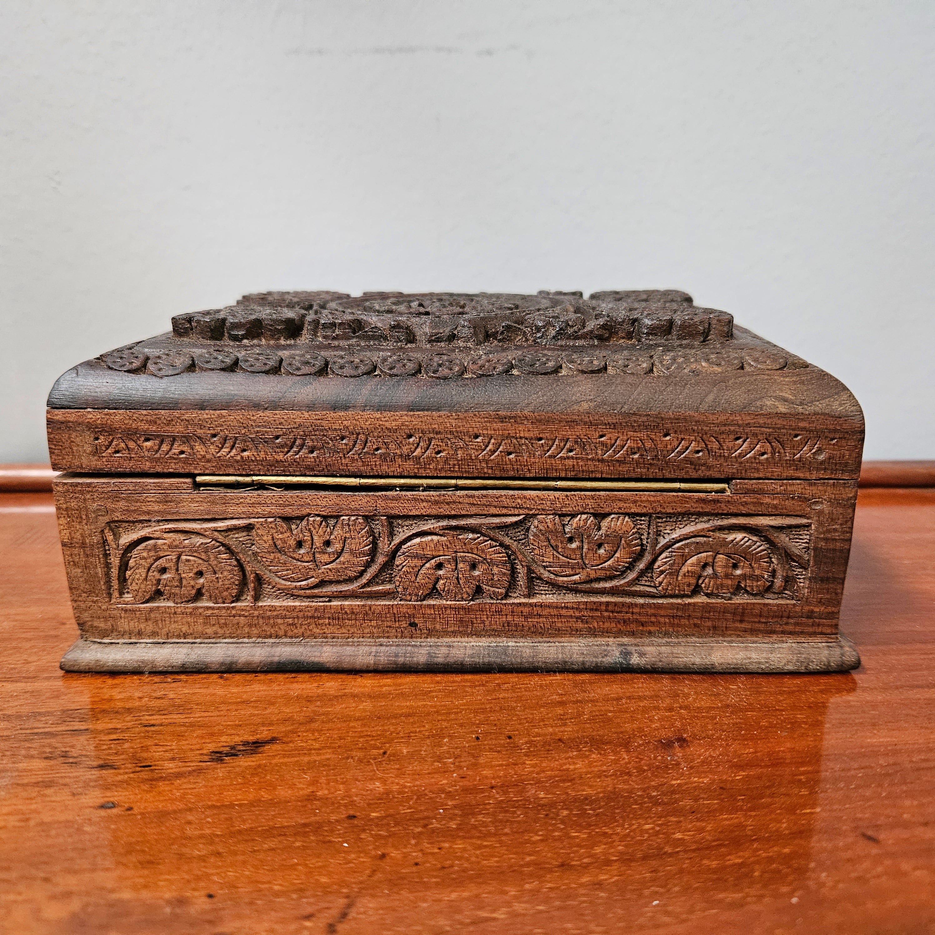 Antique Hand Carved Teak Trinket Box | Antique & Vintage | Moonee Ponds Antiques | Australia Wide Delivery