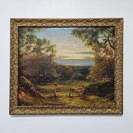 18th Century oil on canvas French/Italian School of autumnal landscape in its original frame. "Painting has undergone conservation" and frame is in good original condition. Please view photos as they help form part of the description. 