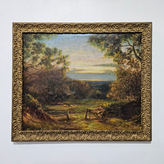 18th Century oil on canvas French/Italian School of autumnal landscape in its original frame. "Painting has undergone conservation" and frame is in good original condition. Please view photos as they help form part of the description. 
